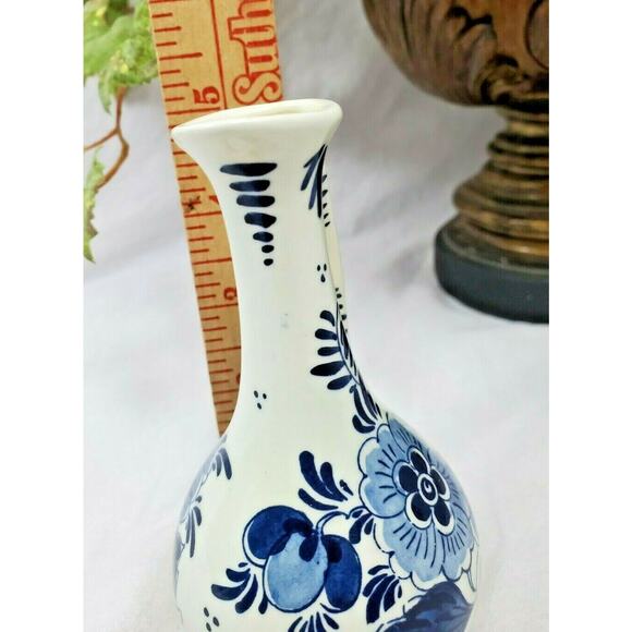Vintage Mini Koninklijke Holland Blauw Blue Cobalt Flower Delfe Pitcher Handmade - Picture 6 of 6